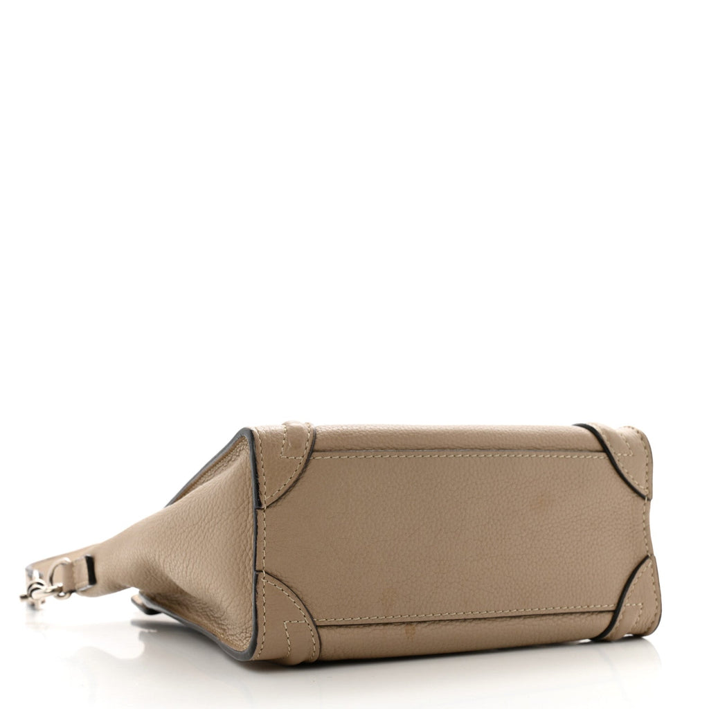 Drummed Calfskin Nano Luggage Dune
