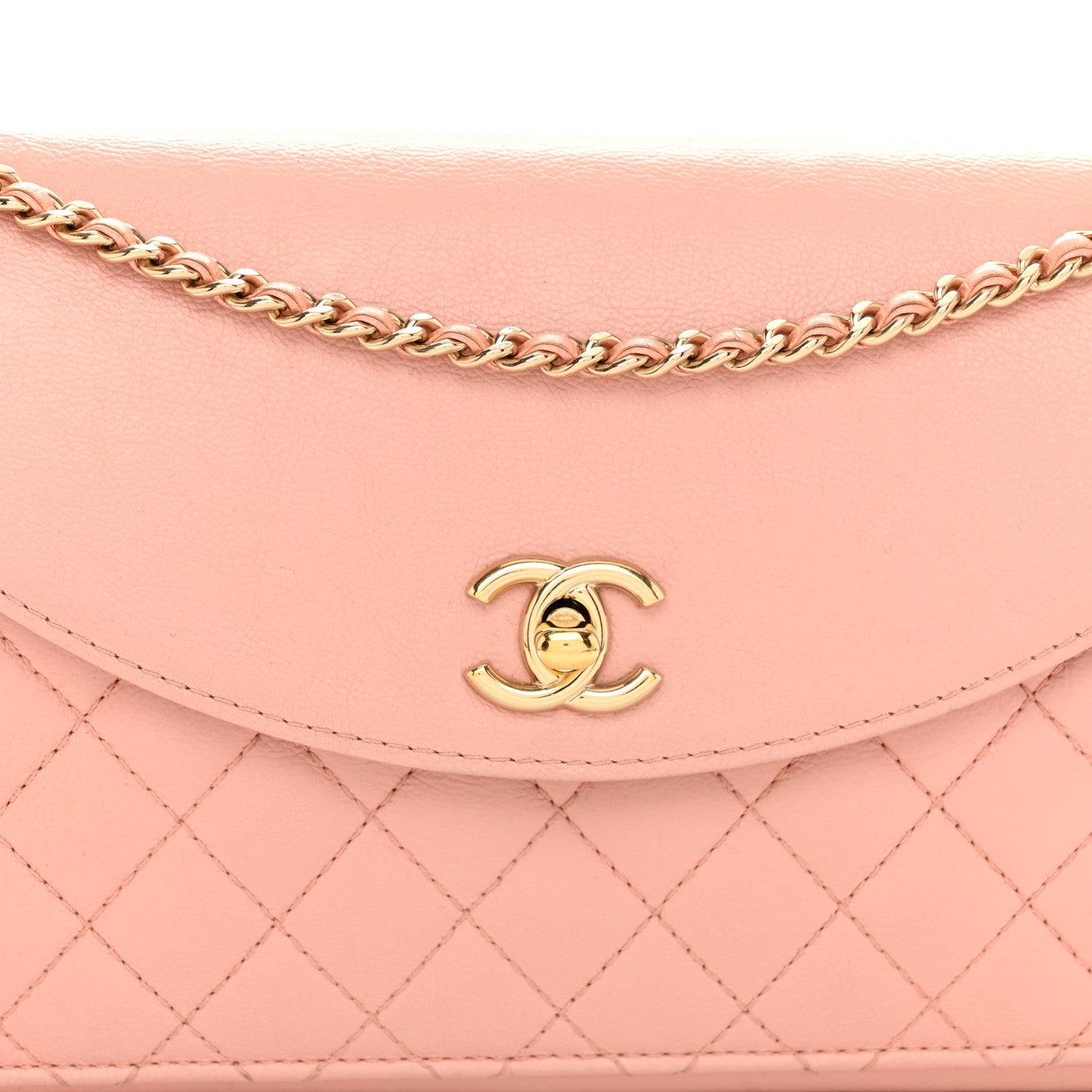 Iridescent Calfskin Smart Pocket Flap Bag Pink