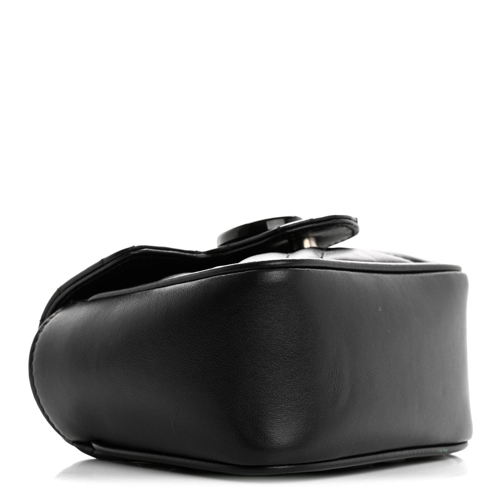 Calfskin Matelasse Monochrome GG Marmont Chain Belt Bag Black