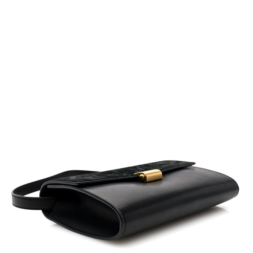 Calfskin Suede Laurie Crossbody Black