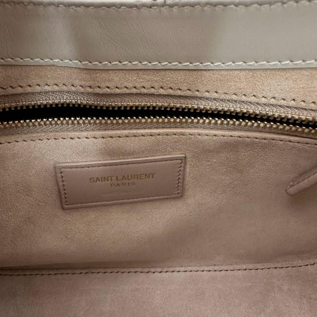 Saint Laurent Paris Le 5 to 7 White Smooth Leather Bag