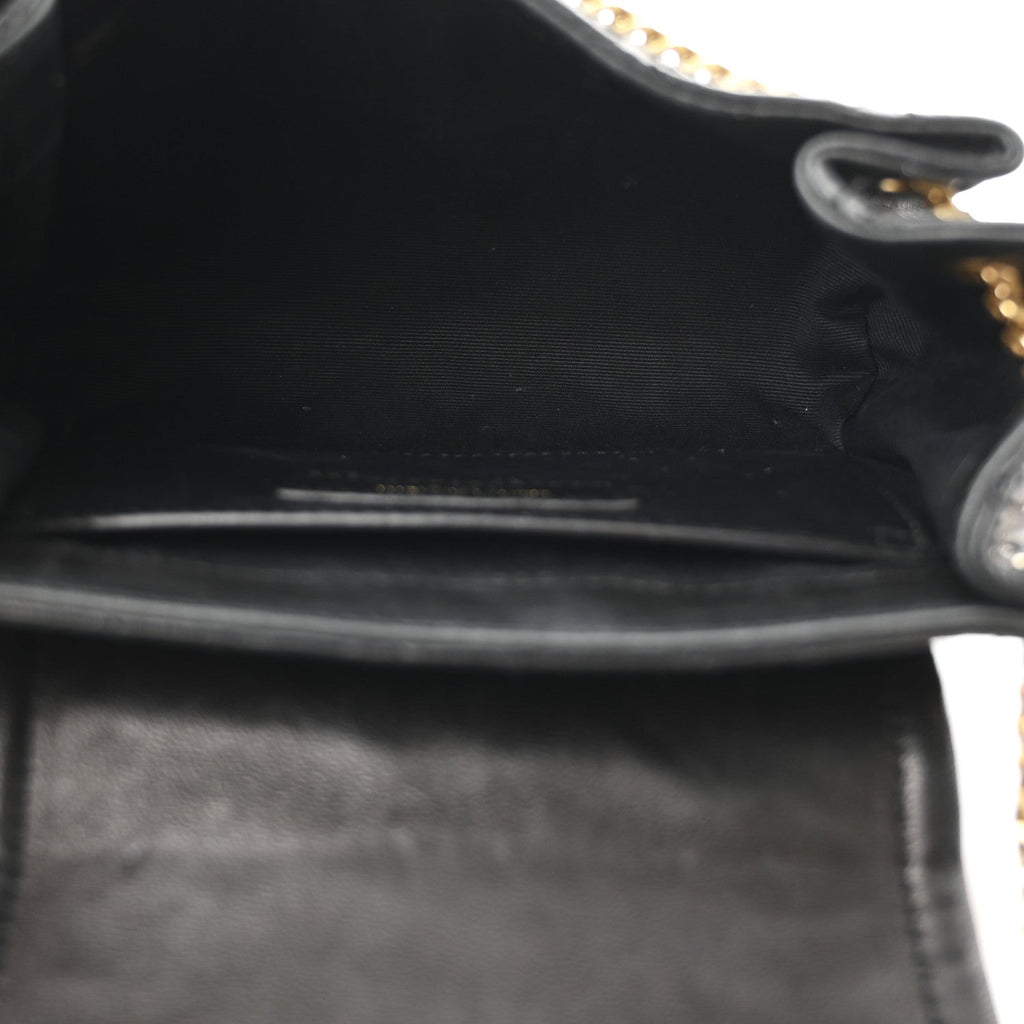 Lambskin Quilted Monogram Mini Nolita Black