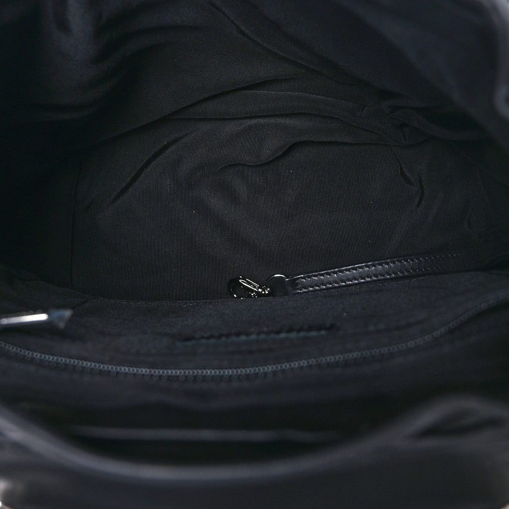 Calfskin Chevron Quilted Large Urban Spirit Backpack Black
