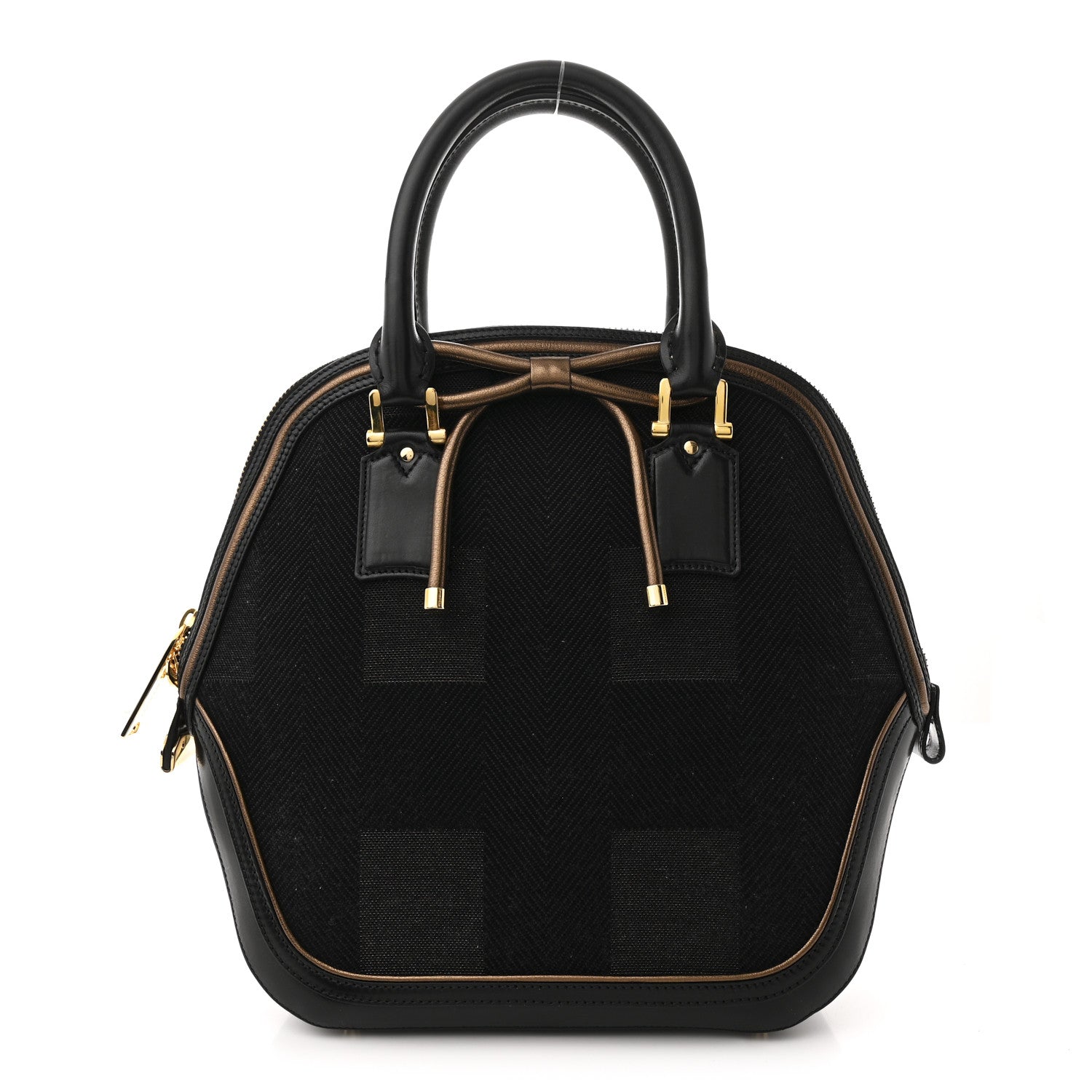 Prorsum Check Jacquard Orchard Bowling Bag Gold Black