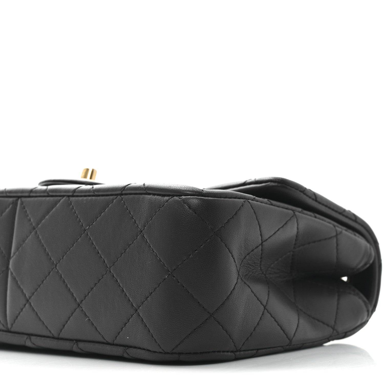 Lambskin Quilted Small Sweet Camellia Flap Navy