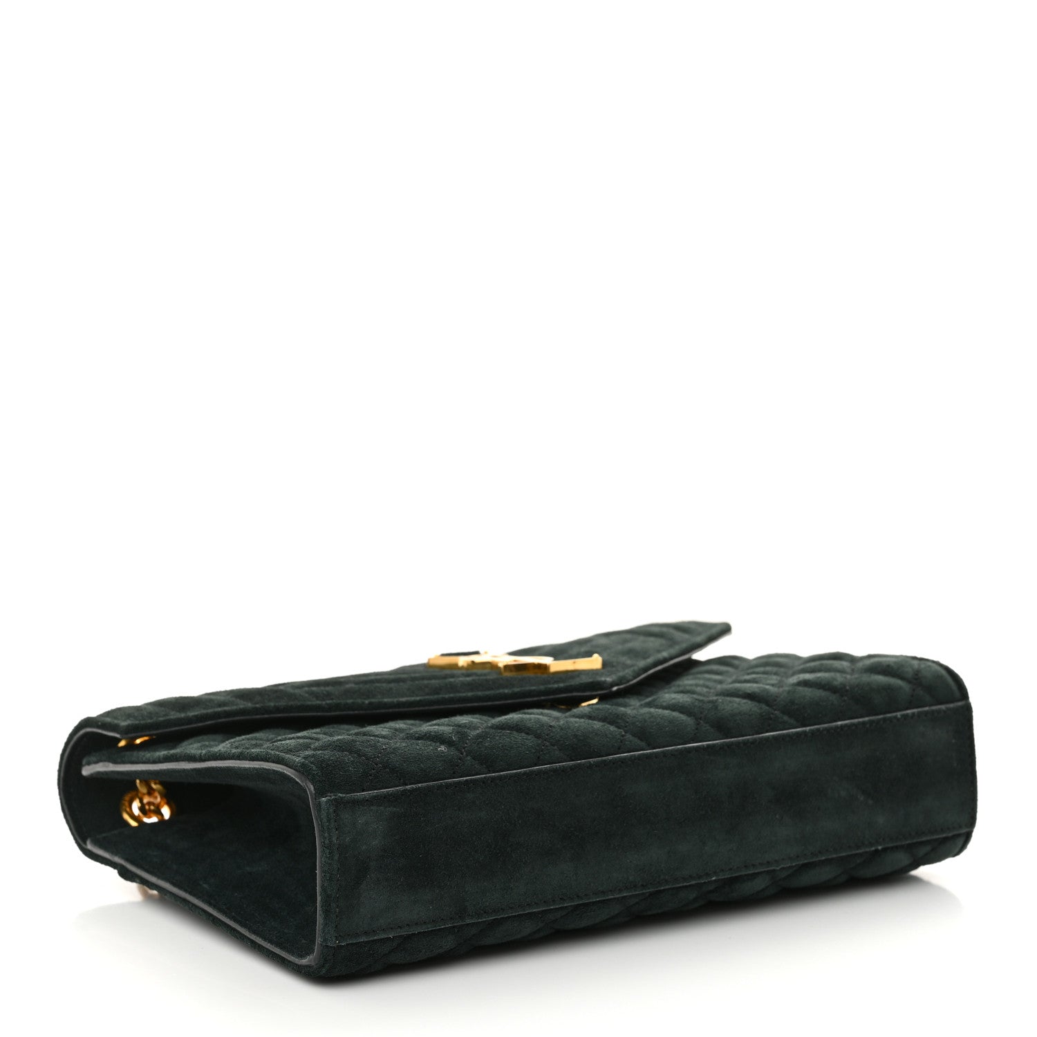 Suede Mixed Matelasse Triquilt Medium Monogram Satchel Algae