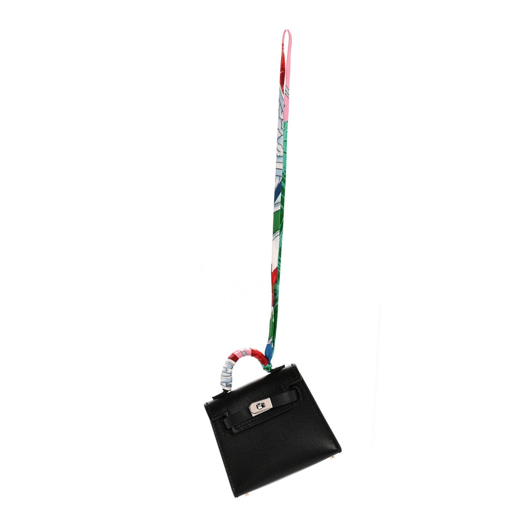 Tadelakt Mini Kelly Twilly Bag Charm Black