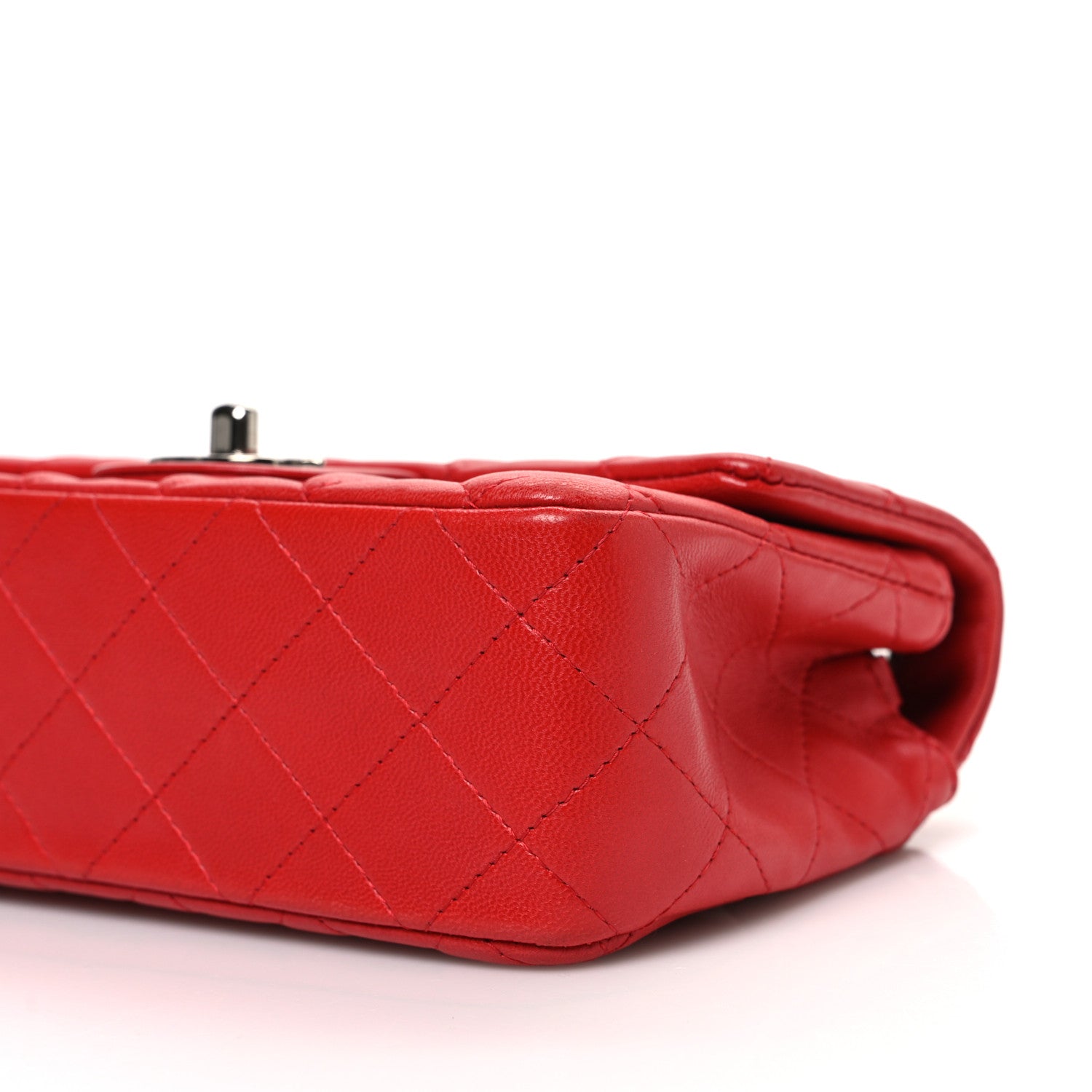 Lambskin Quilted Mini Rectangular Flap Red
