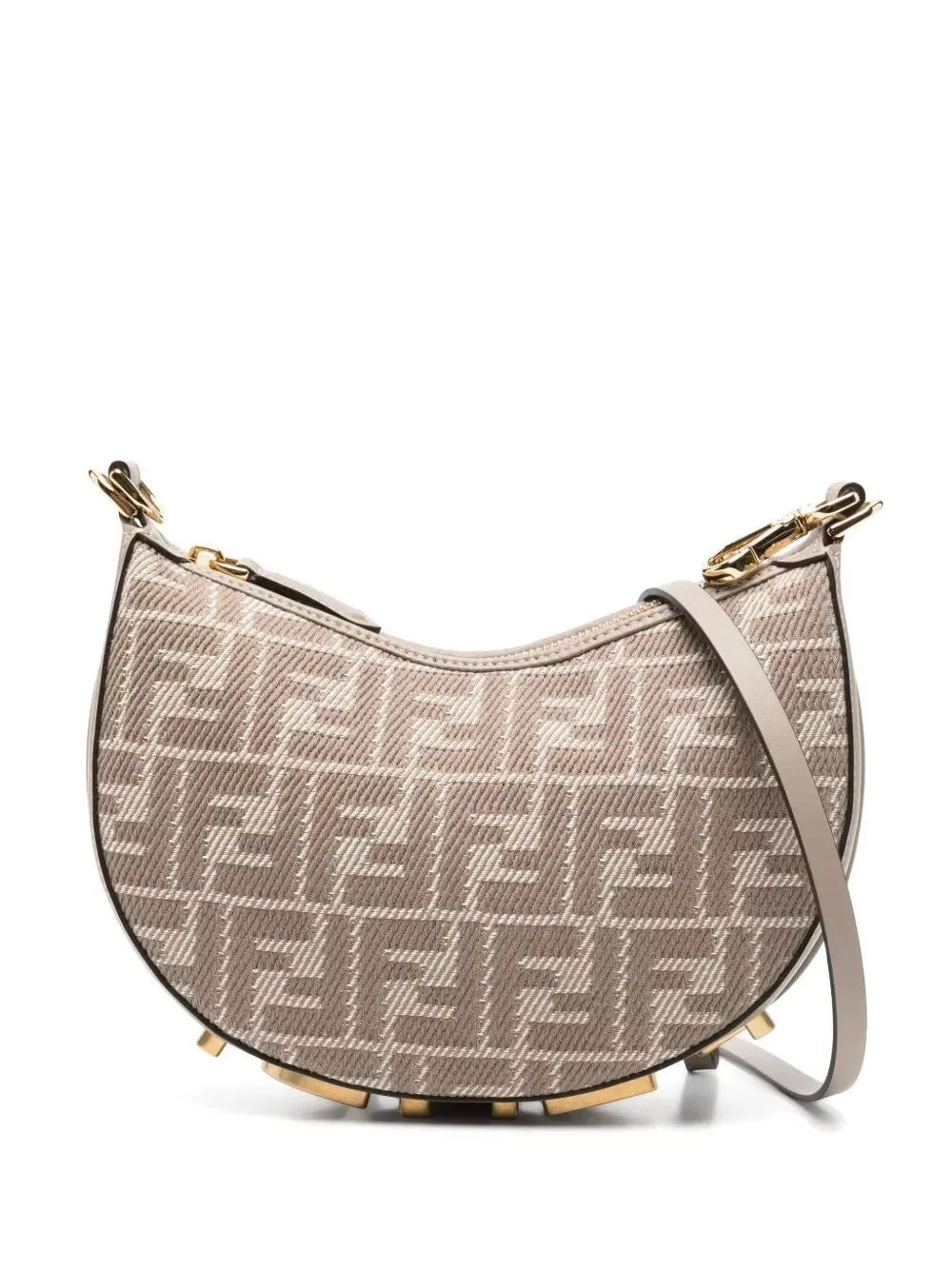 denim-effect ff jacquard fendigraphy mini bag