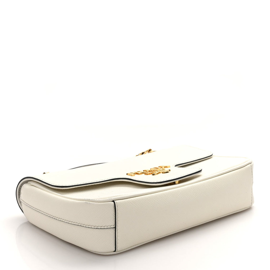 Saffiano Flap Shoulder Bag Talco
