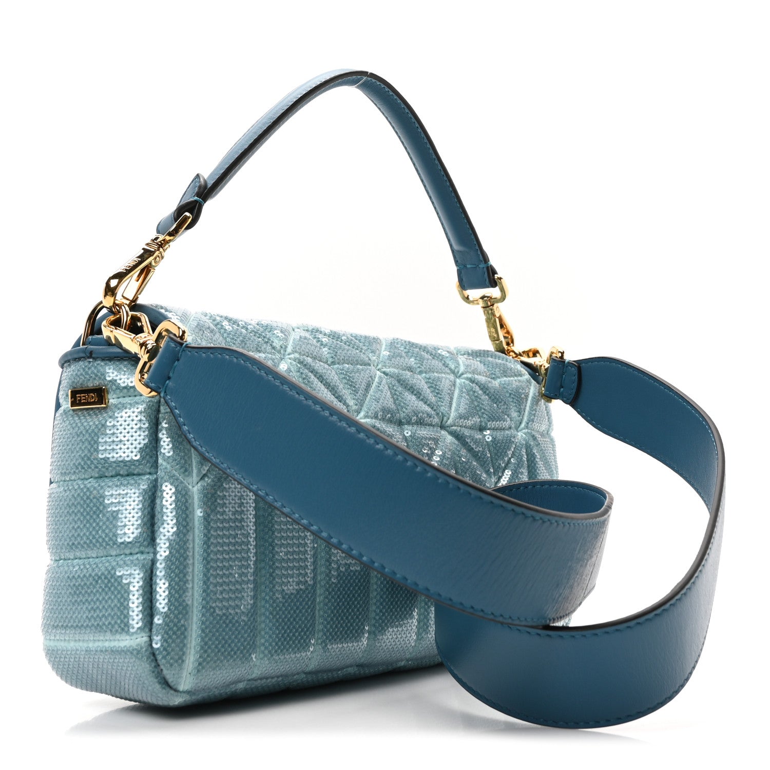 Satin Vitello King Sequin Baguette Blue
