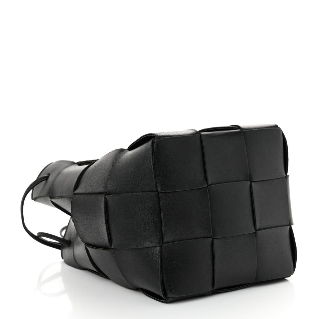 Nappa Maxi Intrecciato Cassette Bucket Bag Black