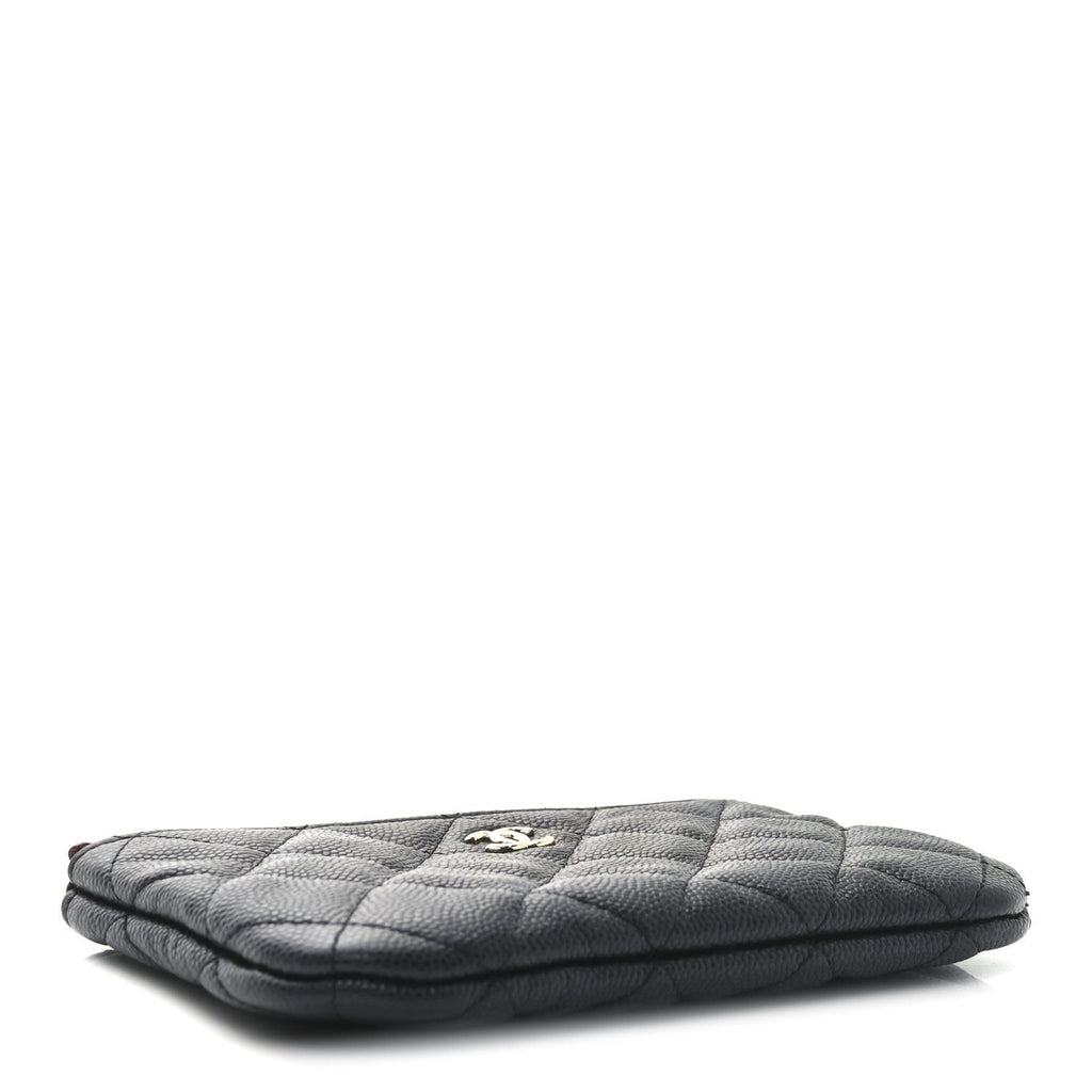 Caviar Quilted Small Cosmetic Case Black
