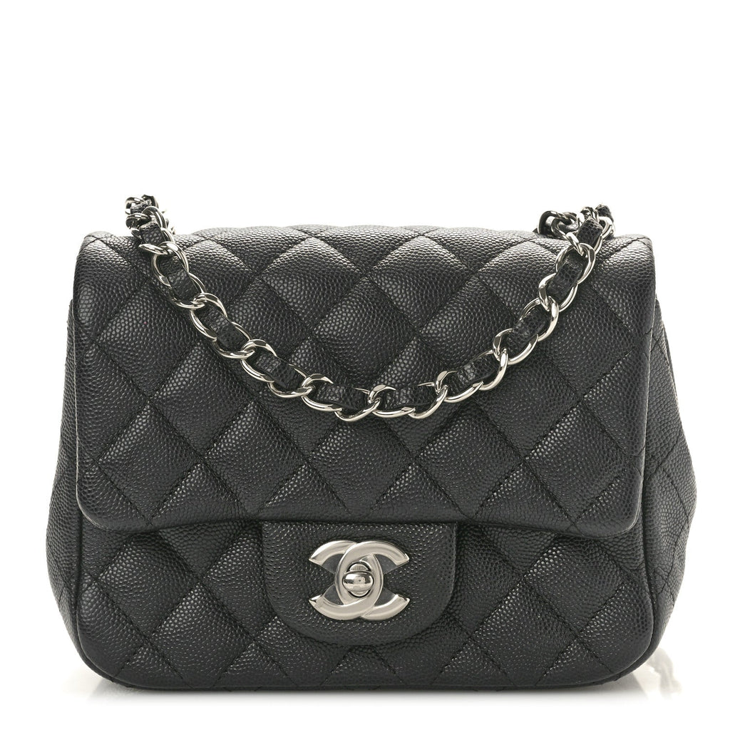 Caviar Quilted Mini Square Flap Black