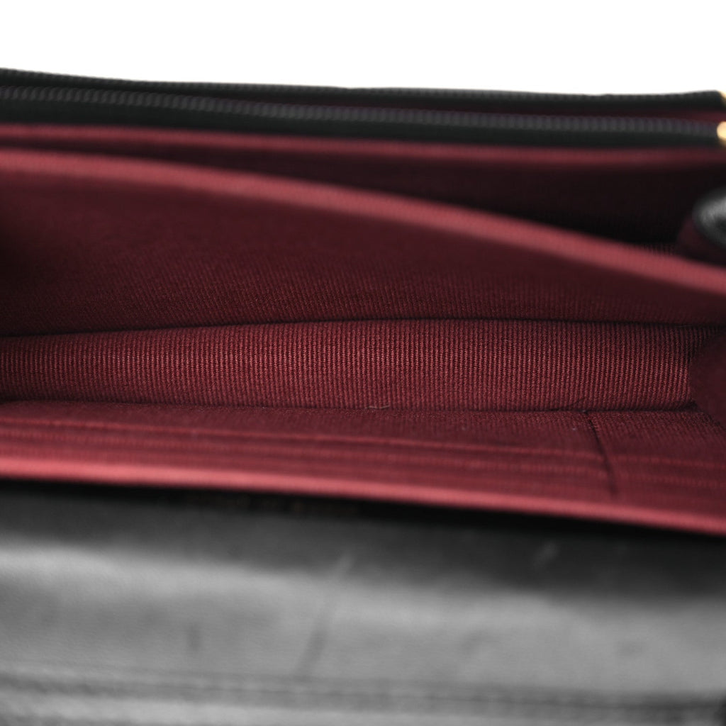 Lambskin Quilted CC Pearl Enamel Clutch on Chain WOC Black