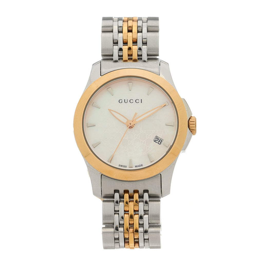 Stainless Steel Mother of Pearl 27mm G-Timeless Two Tone Quartz Watch