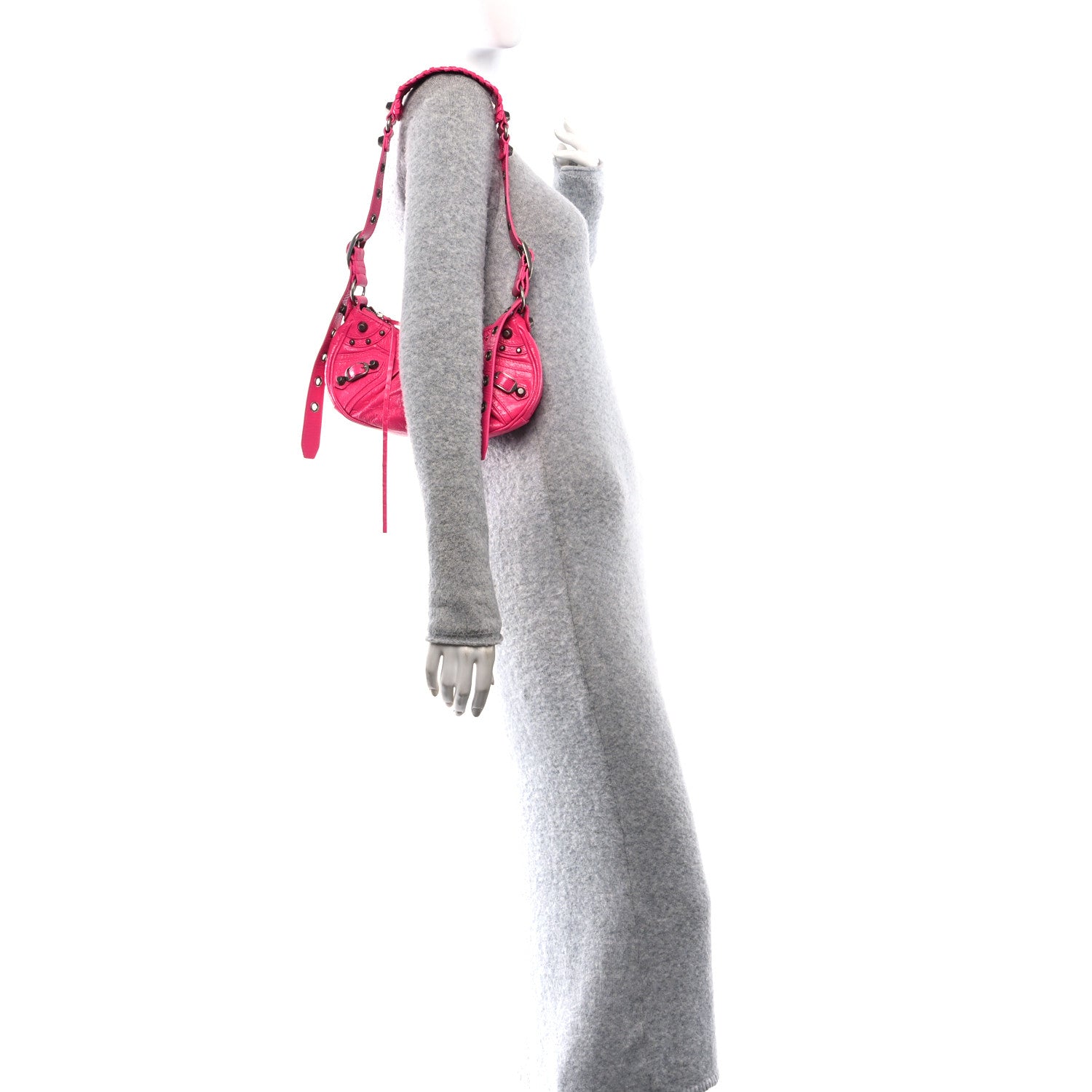 Agneau Arena Le Cagole Shoulder Bag XS Hot Pink
