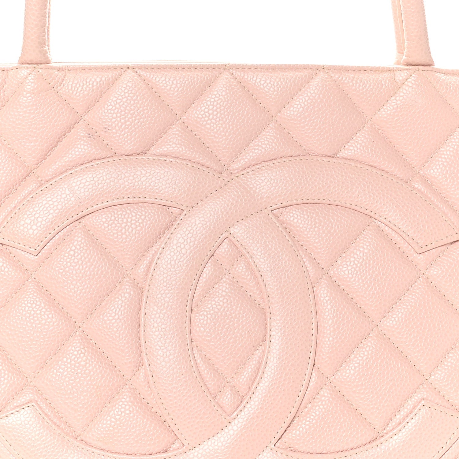 Caviar Quilted Medallion Tote Light Pink