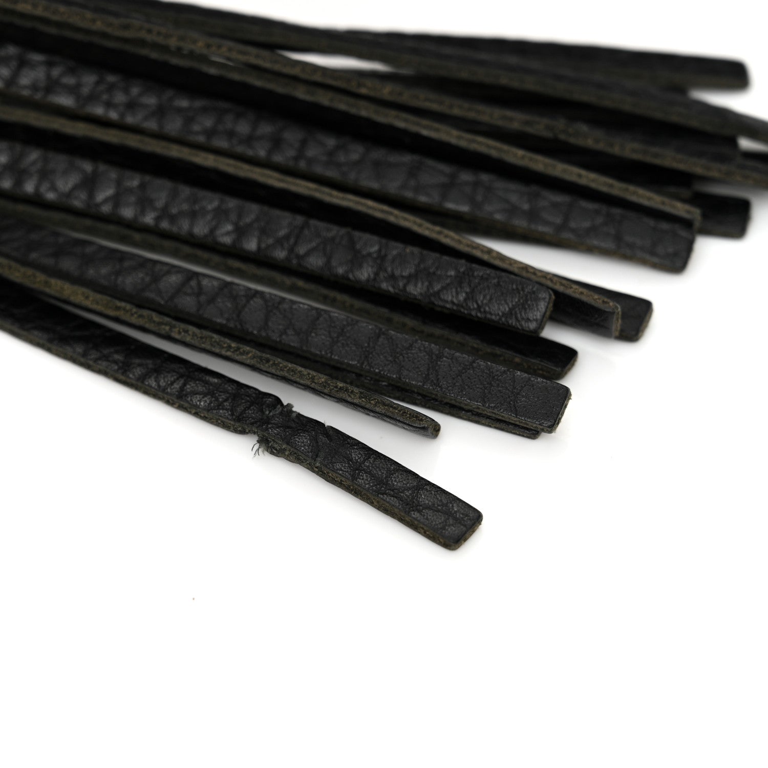 Grained Calfskin Tassel Shoulder Bag Black