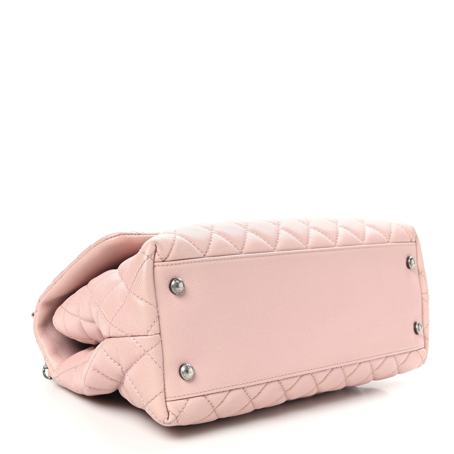Caviar Quilted Small Coco Handle Flap Light Pink