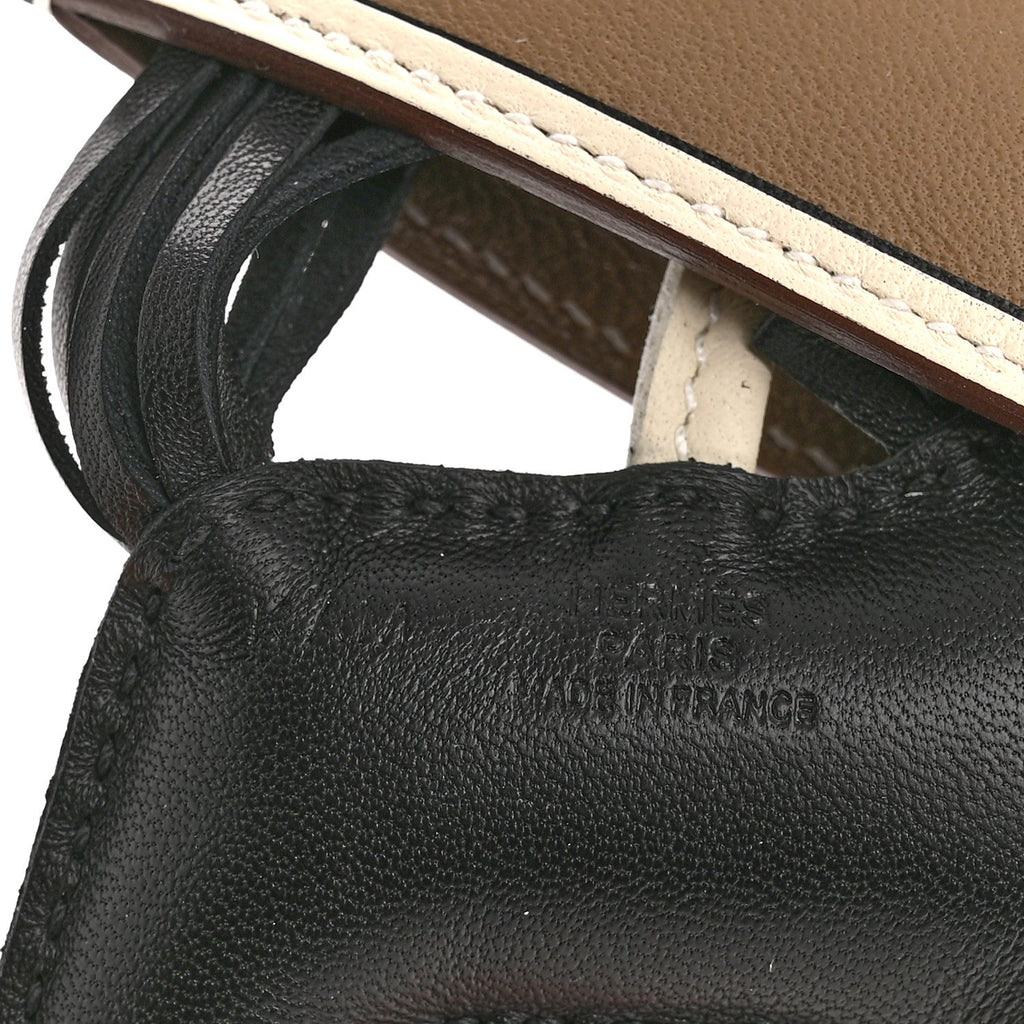 Milo Lambskin Grigri Rodeo Robeo Coeur Bag Charm PM Black Craie Etoupe