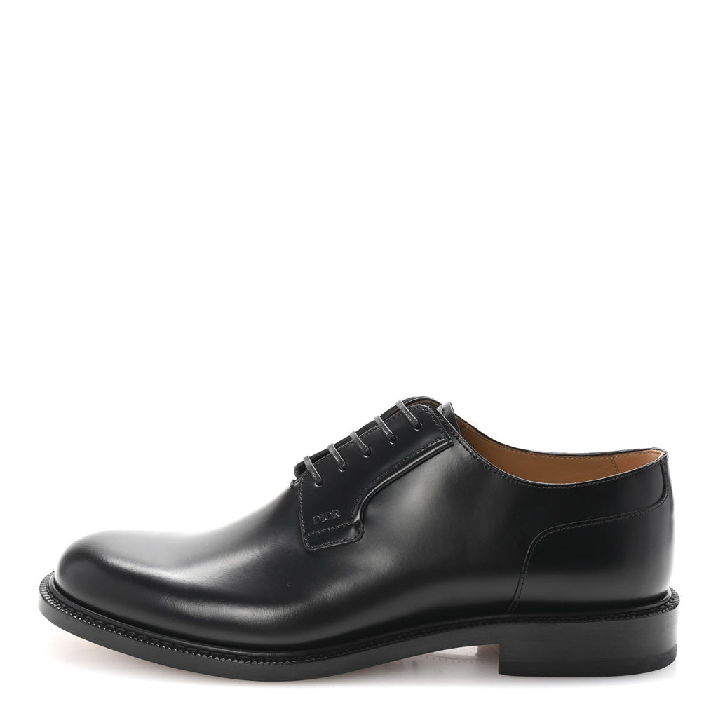 Calfskin Mens Derby Shoes 42 Black