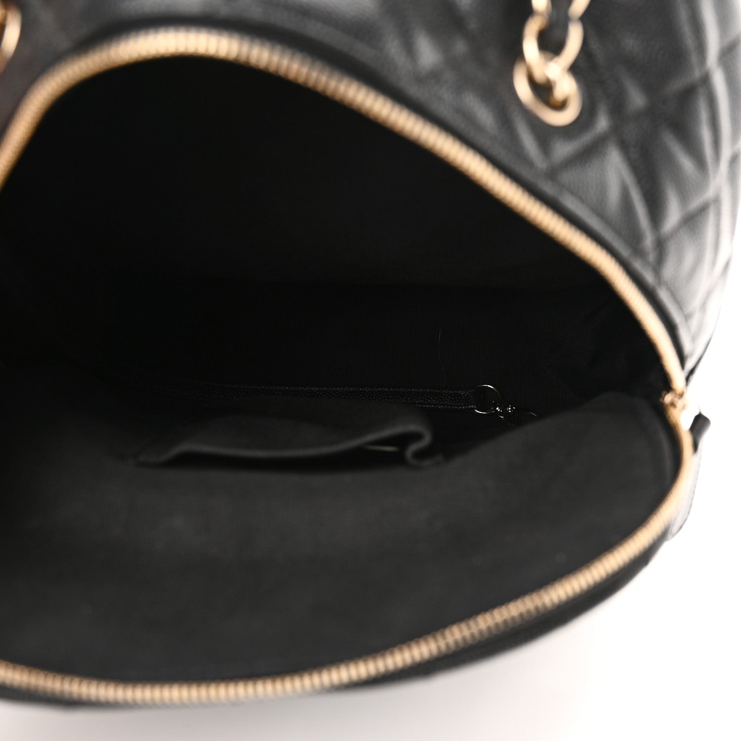 Caviar Quilted Medium Zip Around Backpack Black