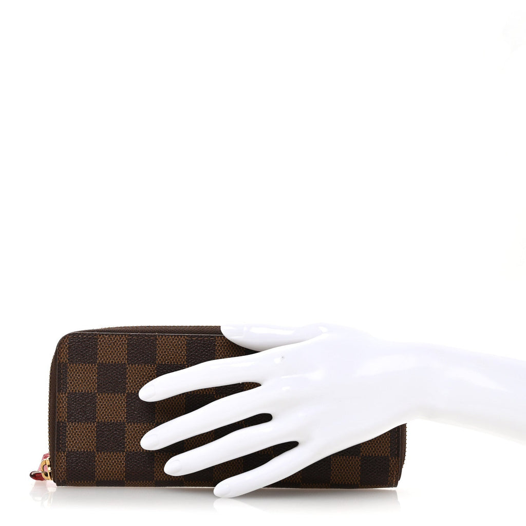 Damier Ebene Clemence Wallet Cherry