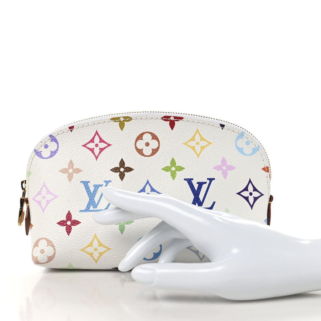 LV x TM Monogram Multicolor Cosmetic Pouch PM White