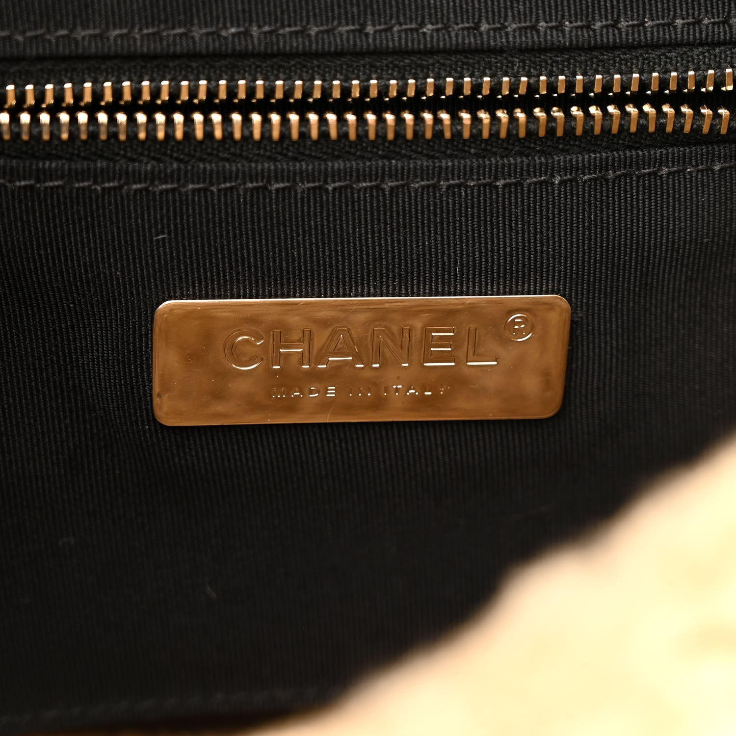 Shiny Crumpled Sheepskin Shearling CC Mania Flap Bag Black Beige