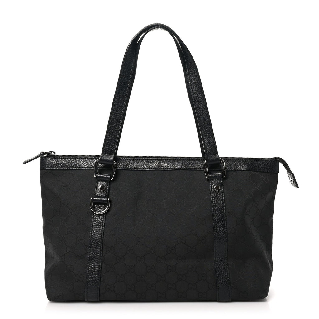 Nylon Monogram Medium Abbey Tote Black