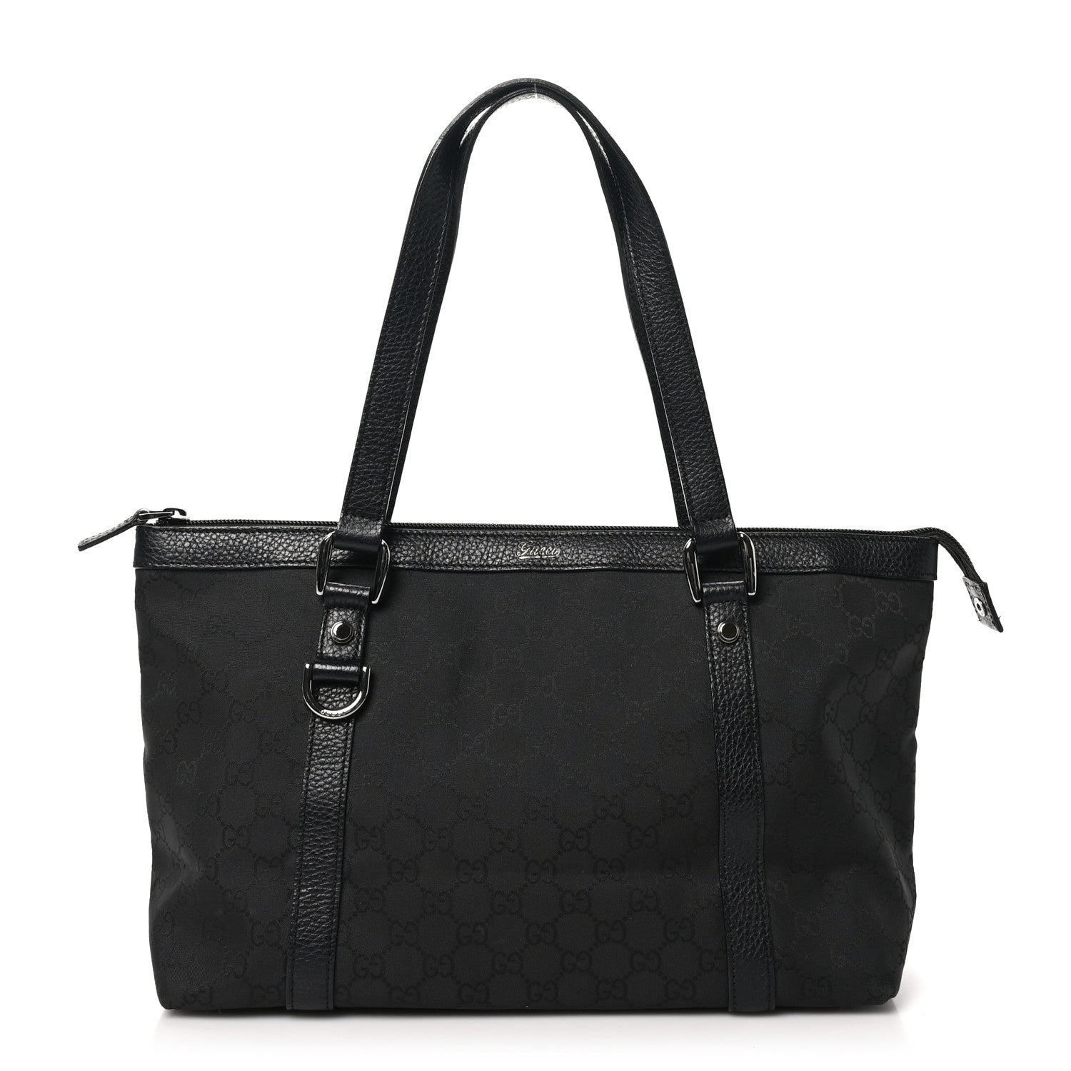 Nylon Monogram Medium Abbey Tote Black