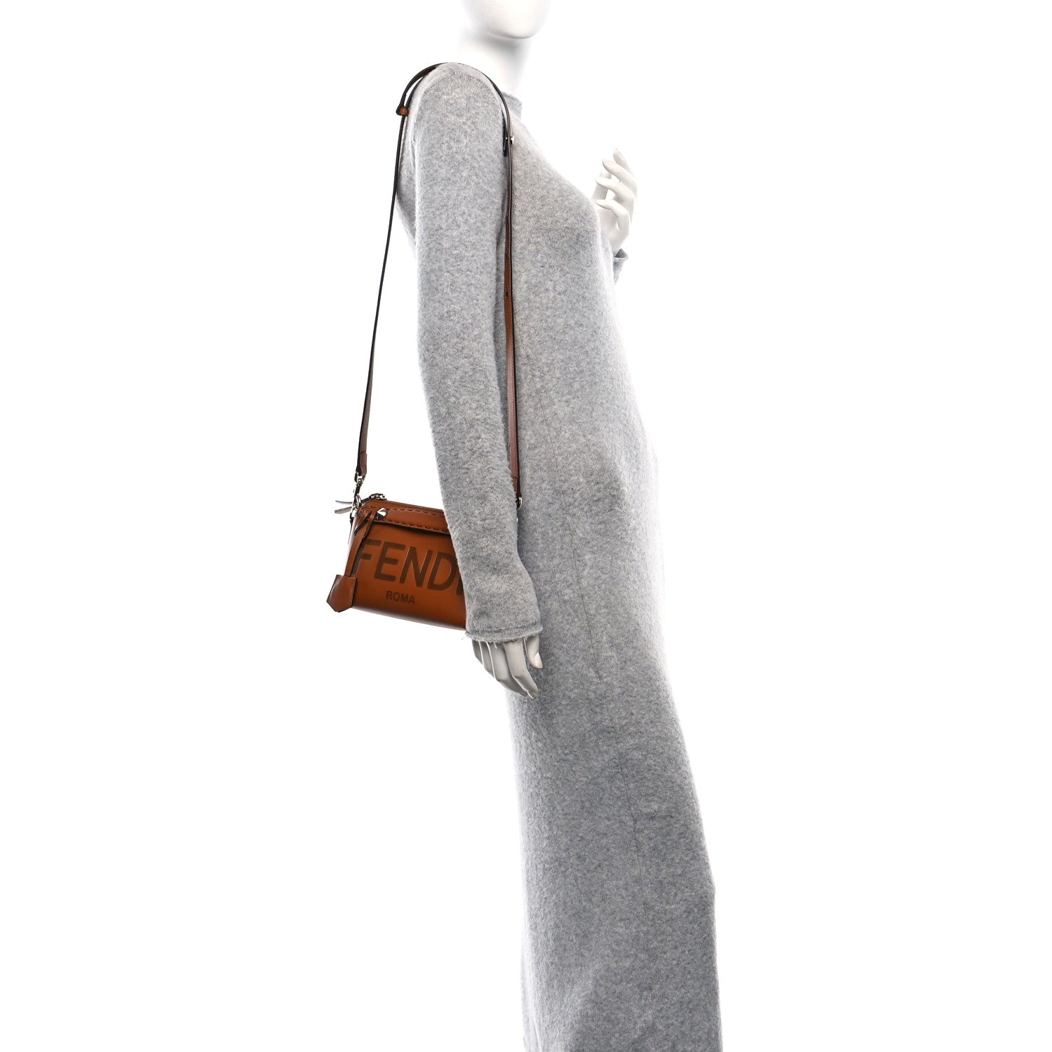 Vitello King Logo Embossed Mini By The Way Boston Bag Cuoio