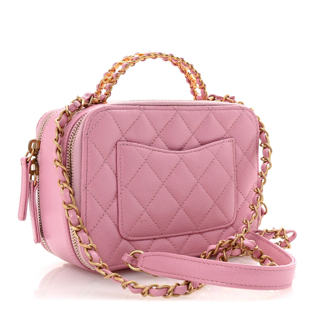 Caviar Quilted Pick Me Up Mini Vanity Case Pink