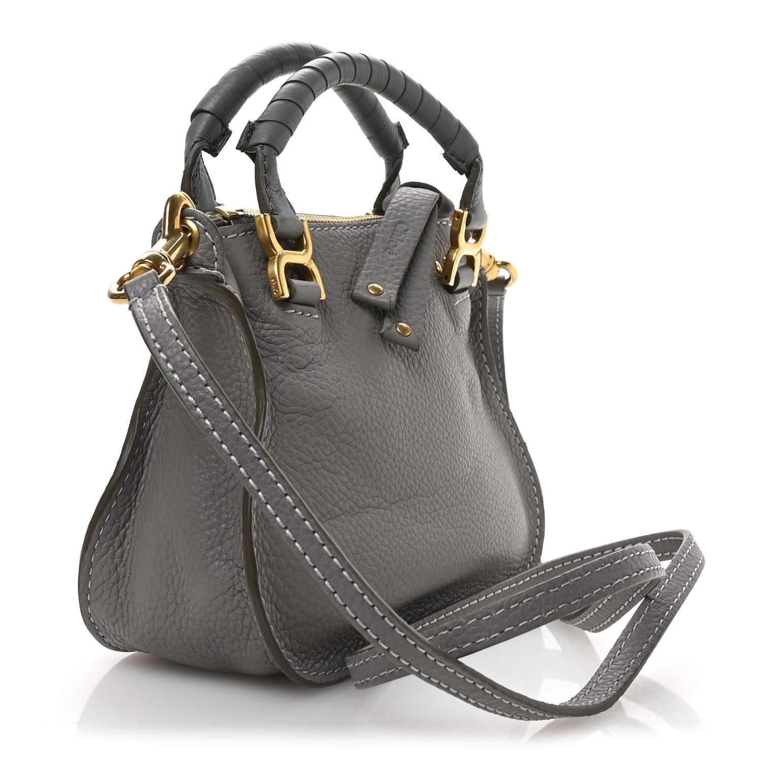 Calfskin Mini Marcie Satchel Cashmere Grey