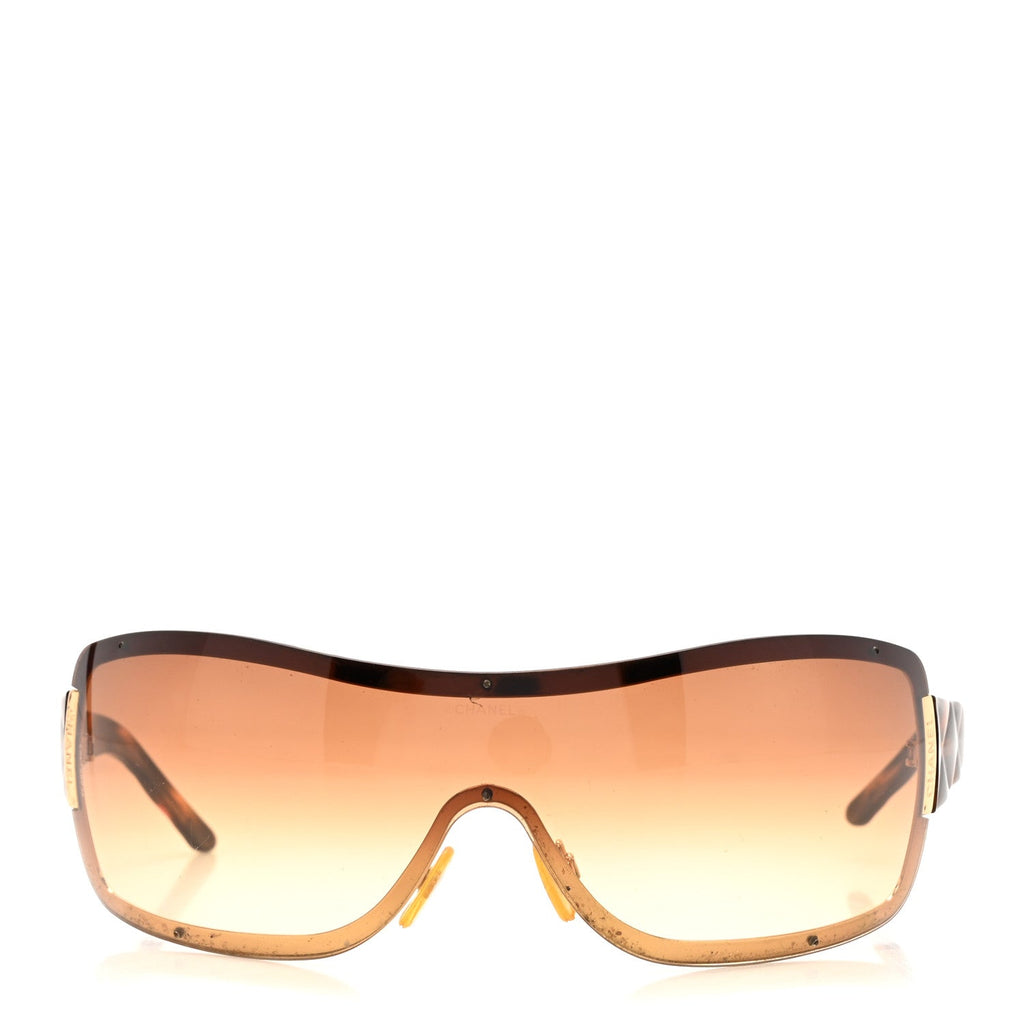 Quilted Shield Sunglasses 4126 Tortoise