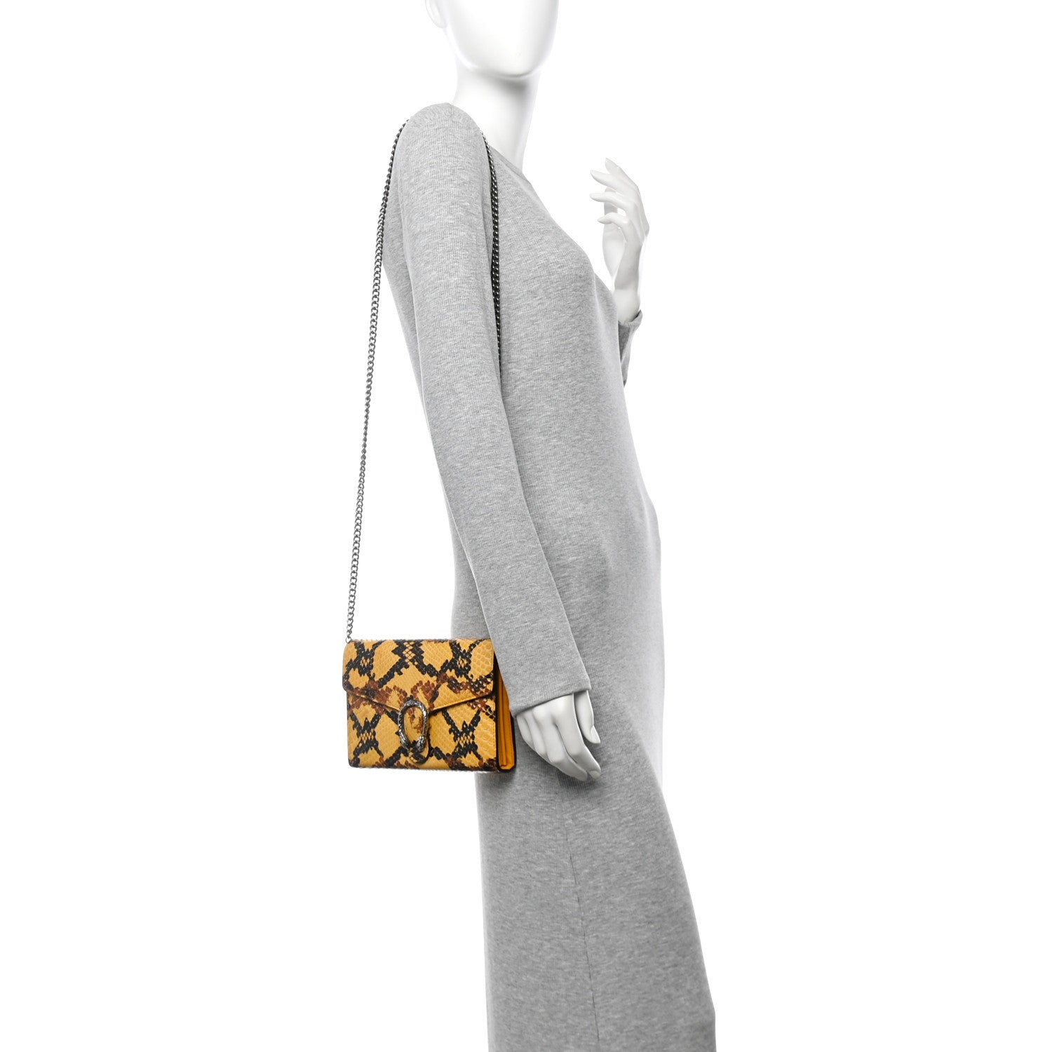 Snakeskin Mini Dionysus Chain Wallet Multicolor