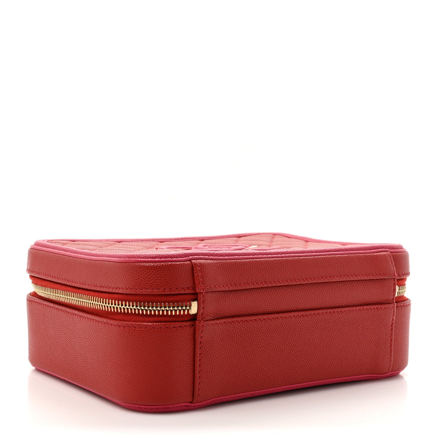 Caviar Quilted Medium CC Filigree Vanity Case Pink