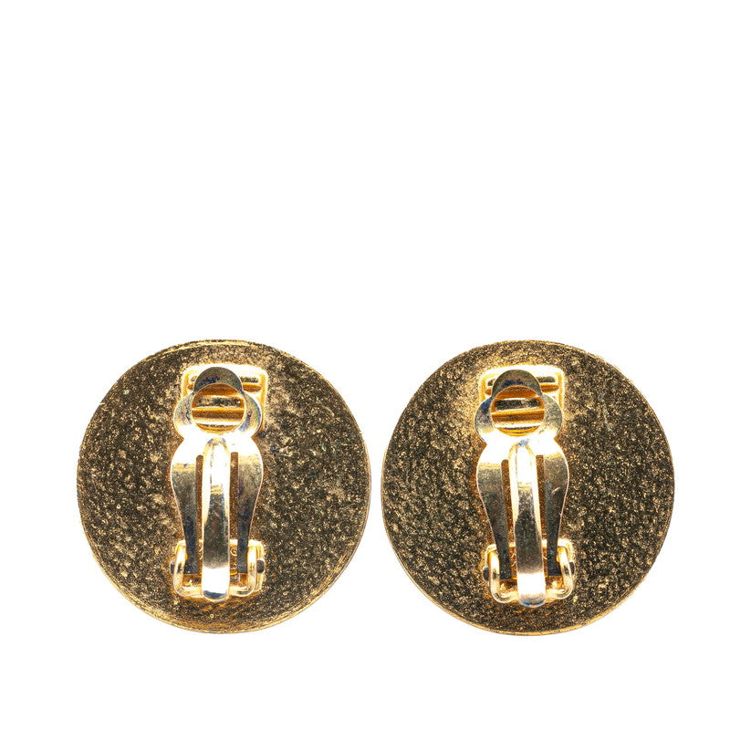 Chanel Gold Plated Coco Mark Round Earrings 01P