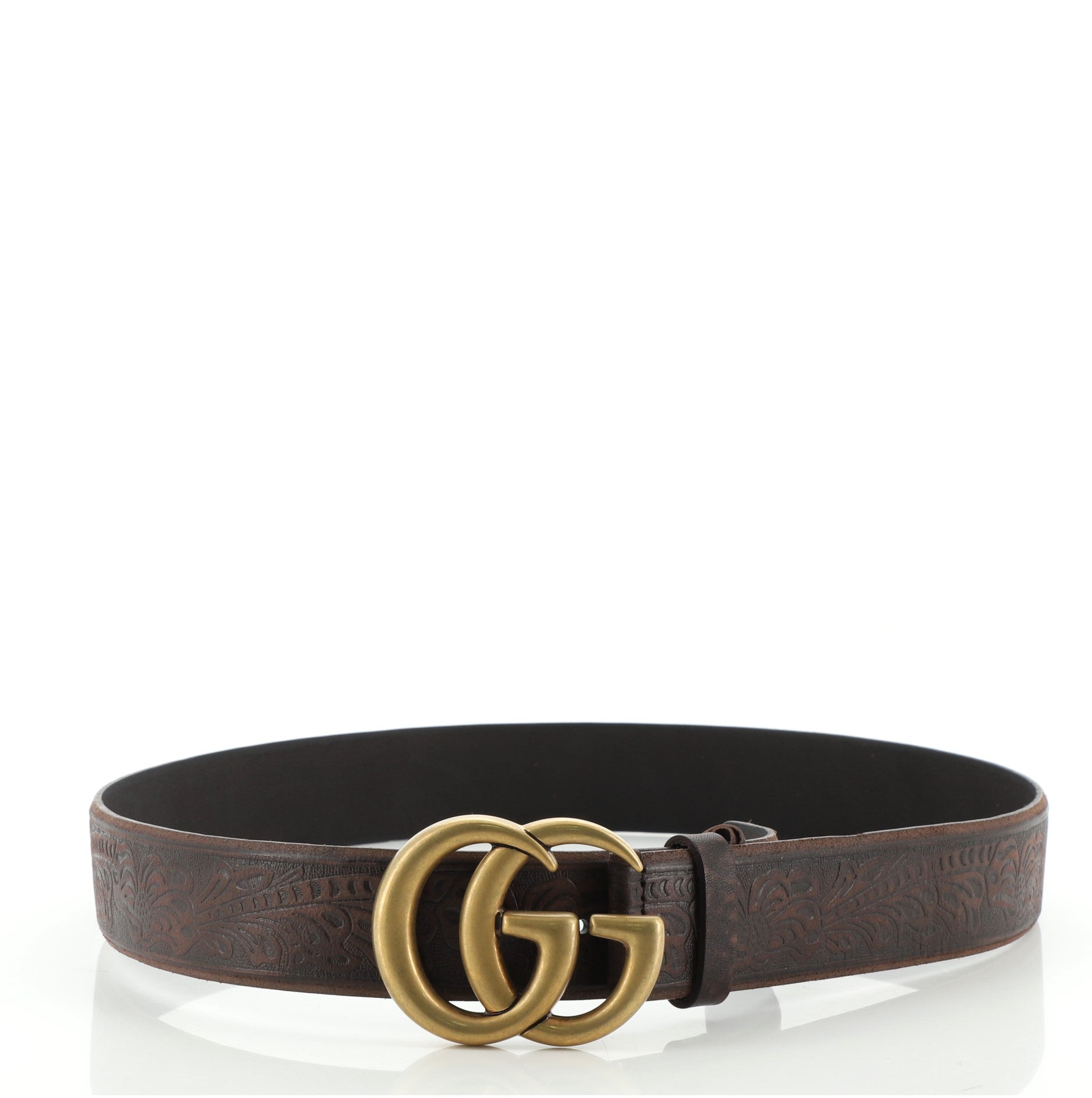 GG Marmont Belt Embossed Leather Wide 95