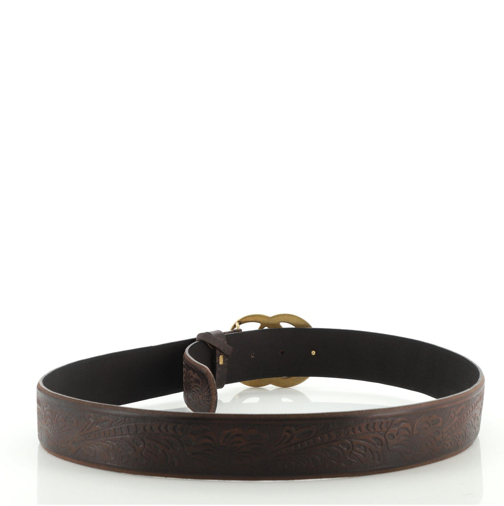GG Marmont Belt Embossed Leather Wide 95