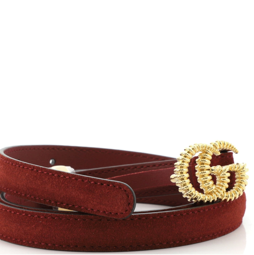 Torchon GG Marmont Belt Suede Thin 75