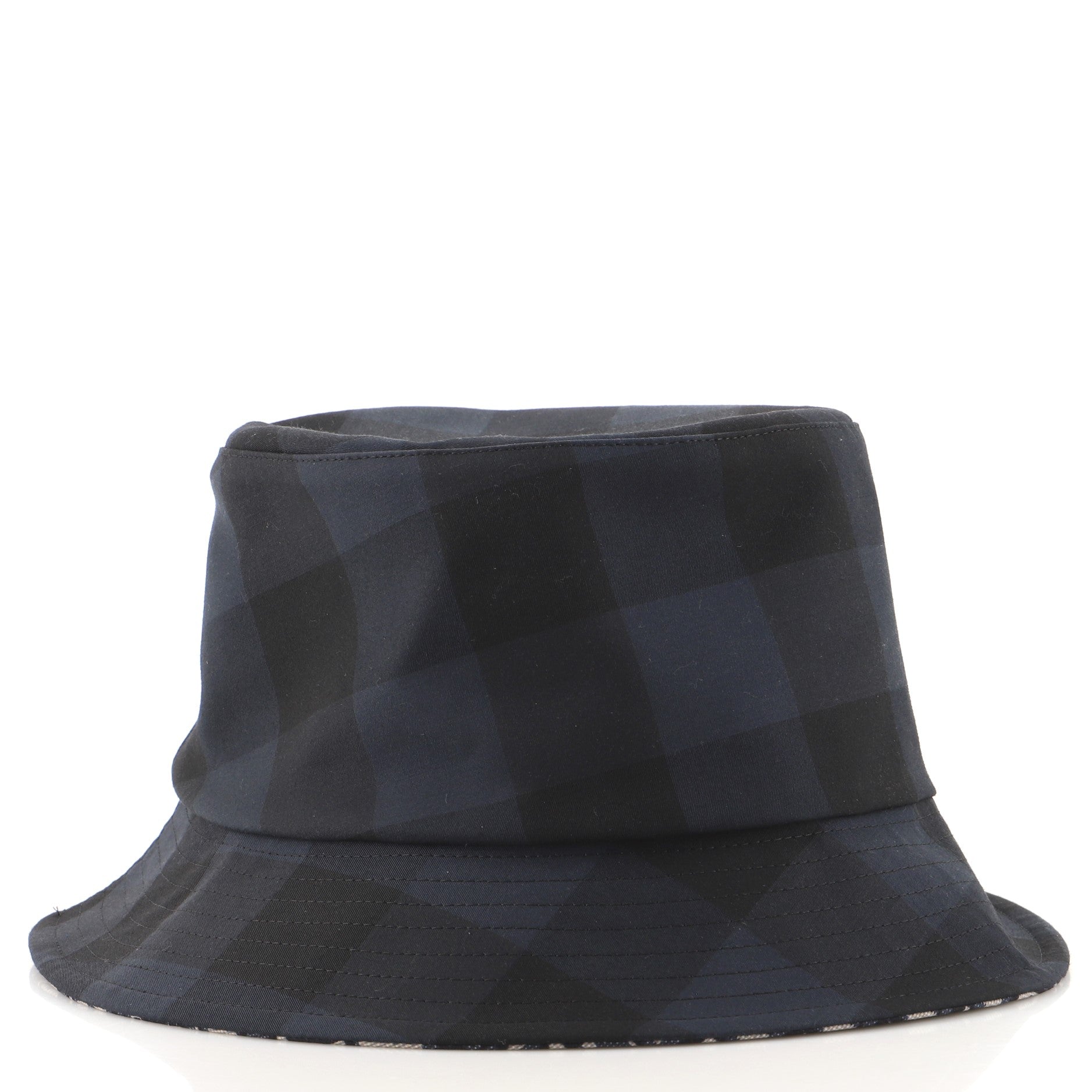 Teddy D Reversible Bucket Hat Check'N'Dior and Oblique Canvas Large