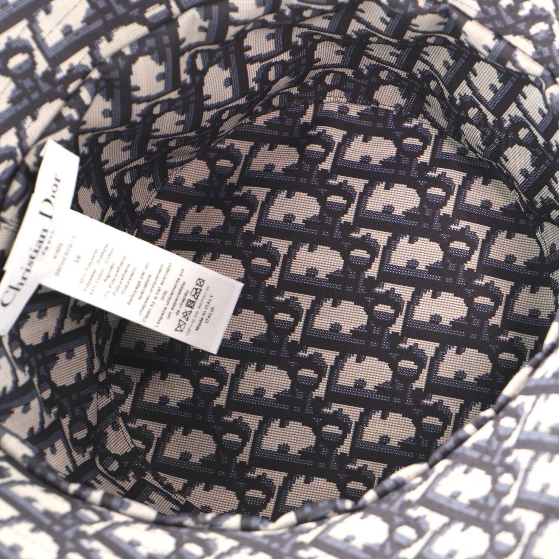 Teddy D Reversible Bucket Hat Check'N'Dior and Oblique Canvas Large