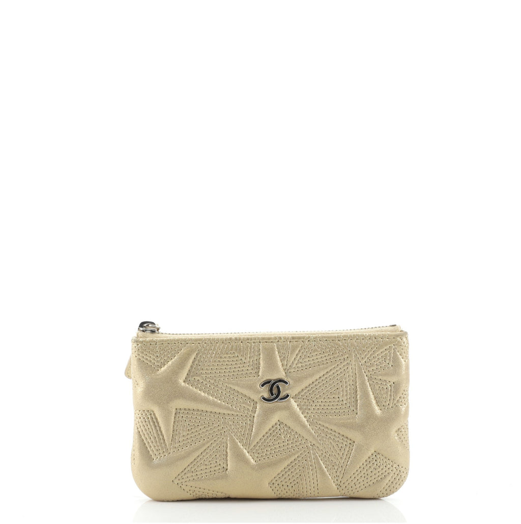 Classic O Case Pouch Star Embossed Lambskin Mini