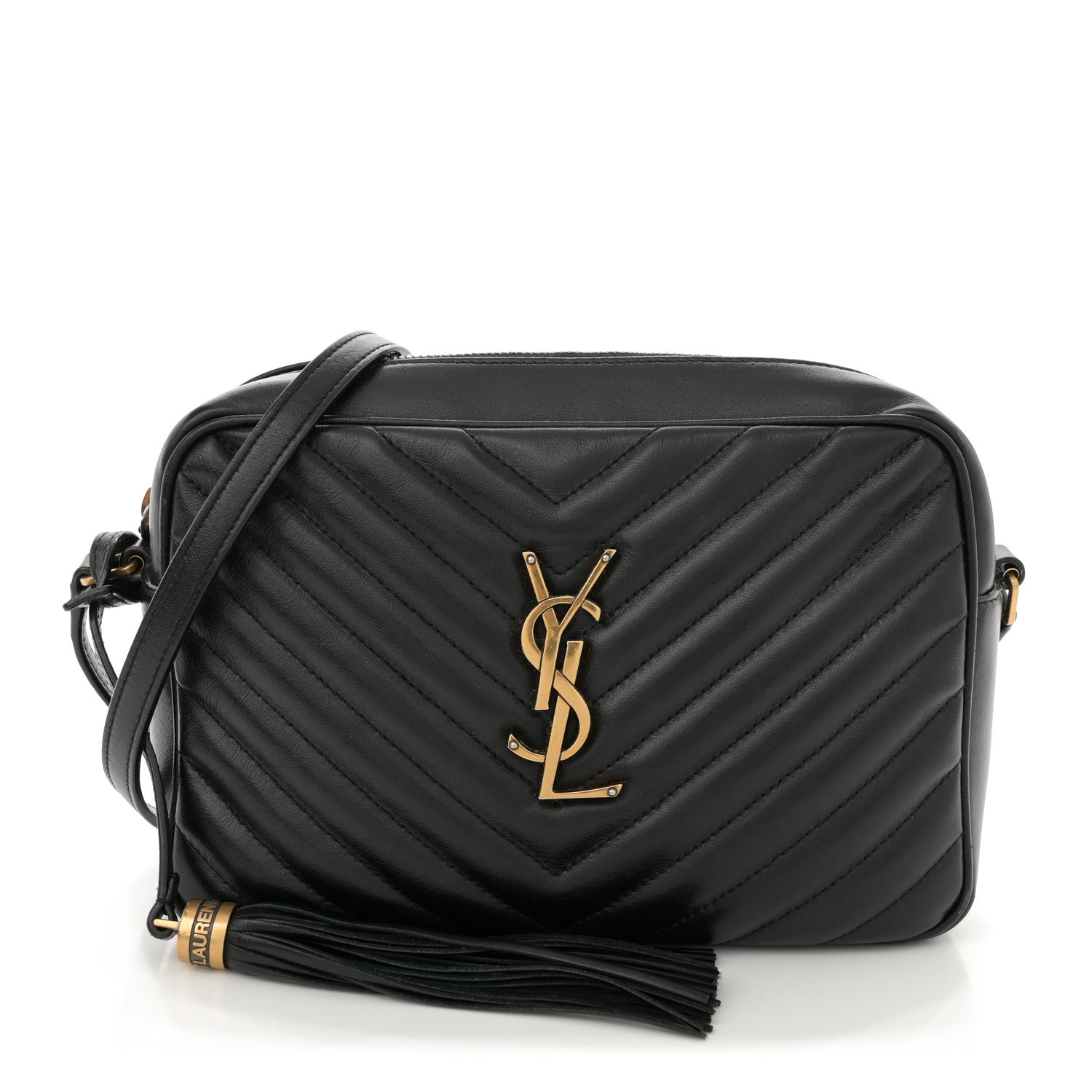 Calfskin Matelasse Monogram Lou Camera Bag Black