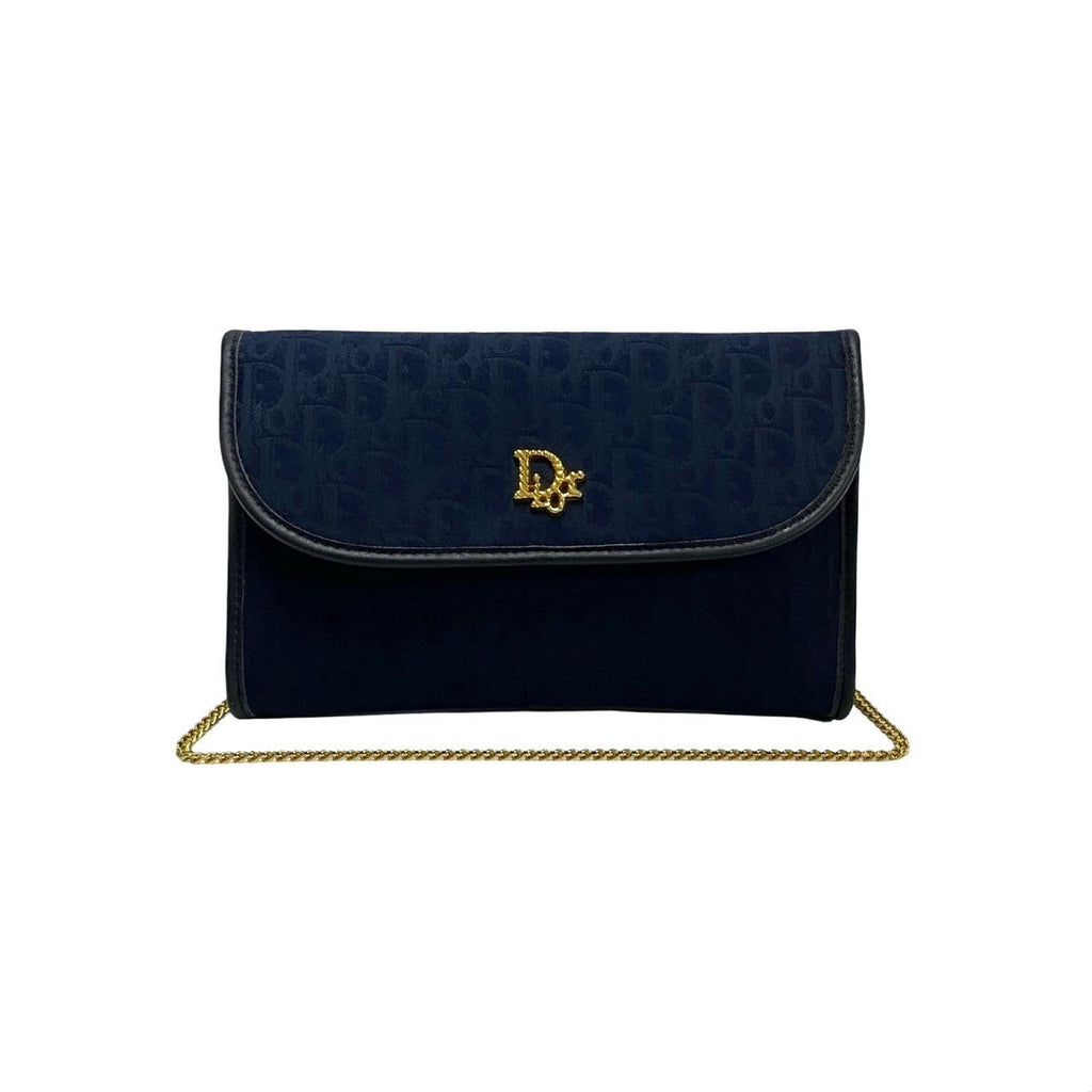 Christian Dior Trotter Leather Canvas Chain Mini Shoulder Bag