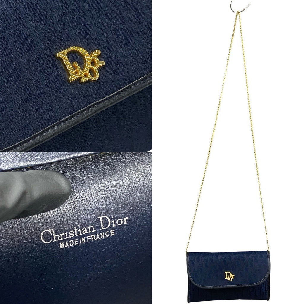 Christian Dior Trotter Leather Canvas Chain Mini Shoulder Bag