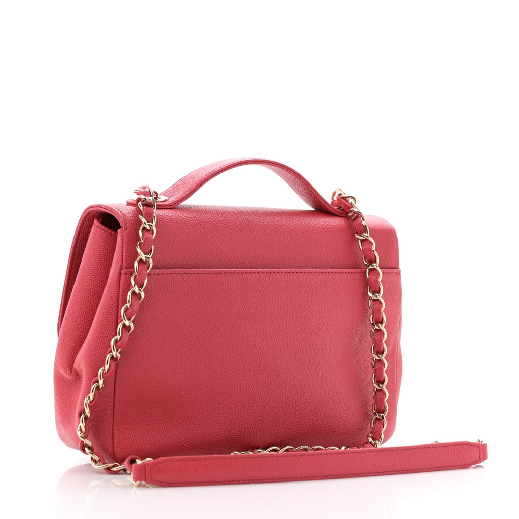 Caviar Quilted Medium Business Affinity Flap Red