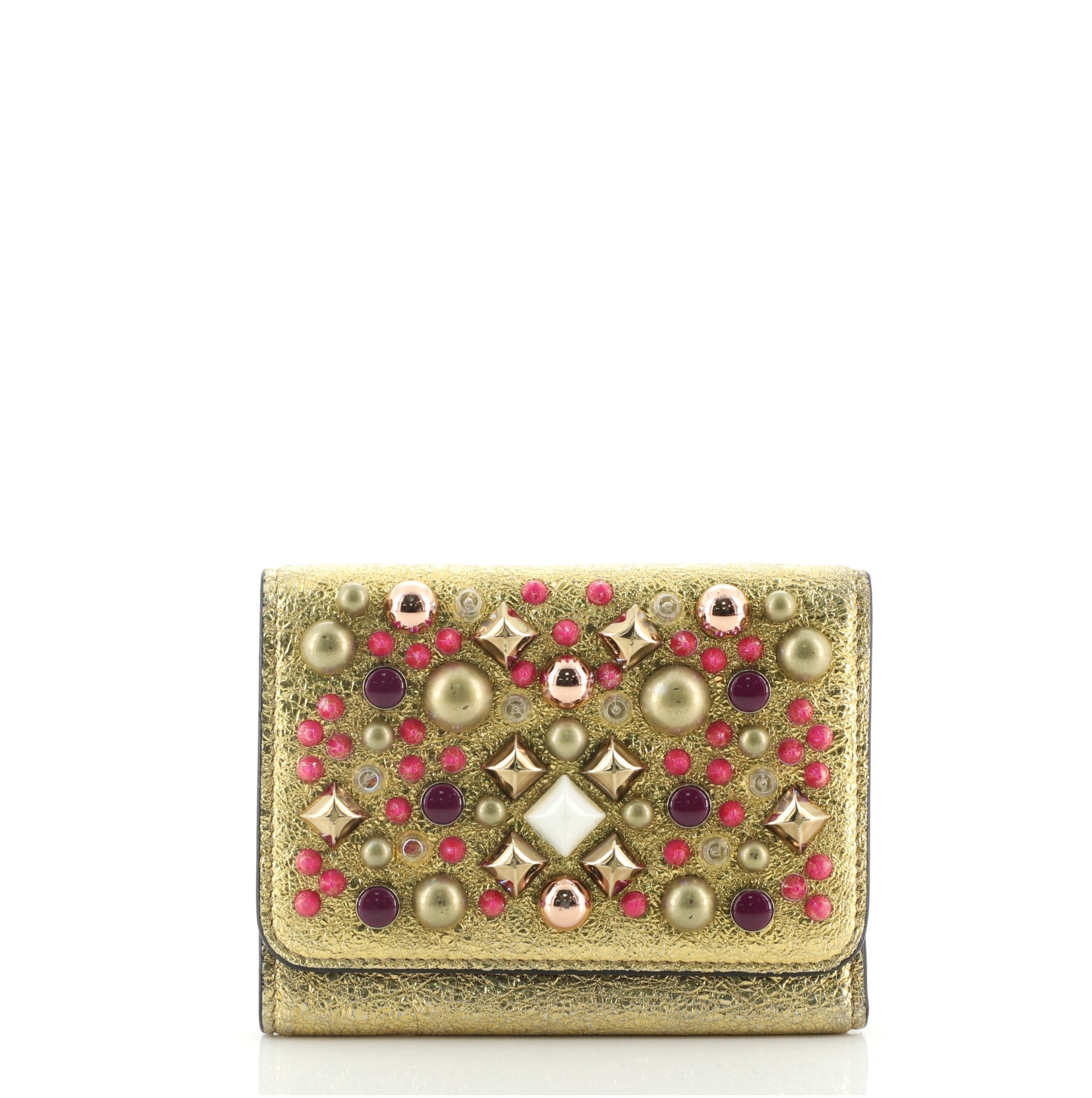 Macaron Wallet Embellished Leather Mini